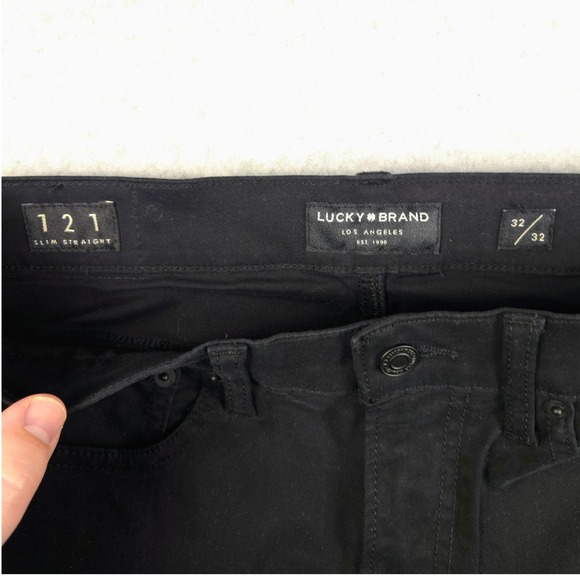 Lucky Brand 121 Slim Straight Mens Black Jeans W32 L32 - Picture 3 of 7